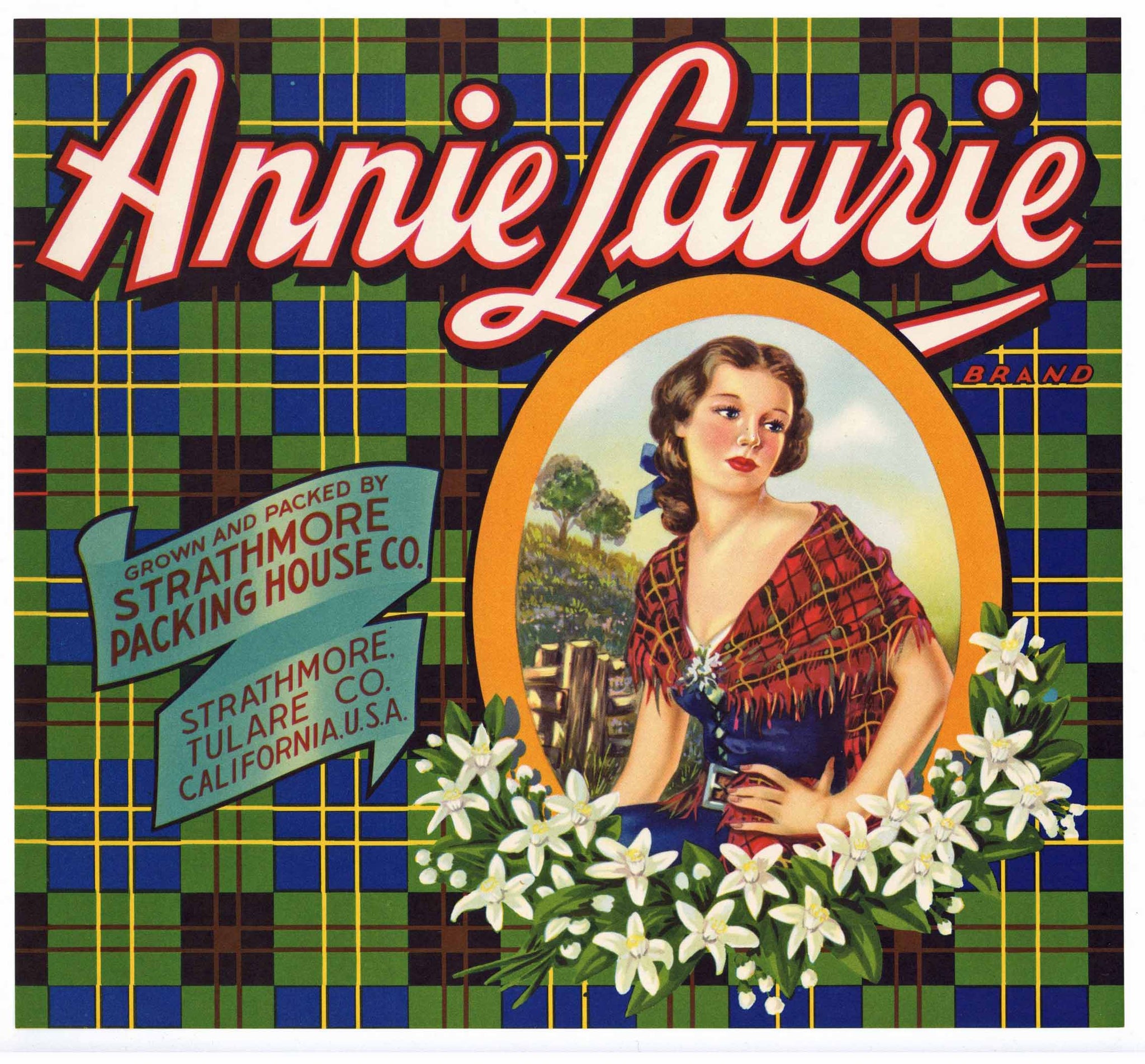 Annie Laurie Brand Vintage Orange Crate Label