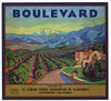 Boulevard Brand Vintage Claremont Orange Crate Label