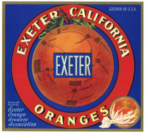 Exeter Brand Vintage Orange Crate Label