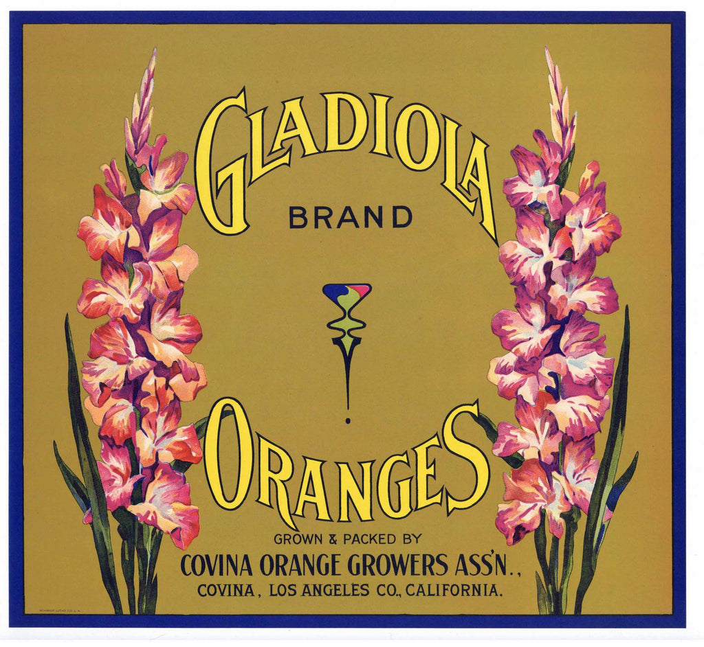 Gladiola Brand Vintage Corona Orange Crate Label
