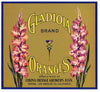 Gladiola Brand Vintage Corona Orange Crate Label