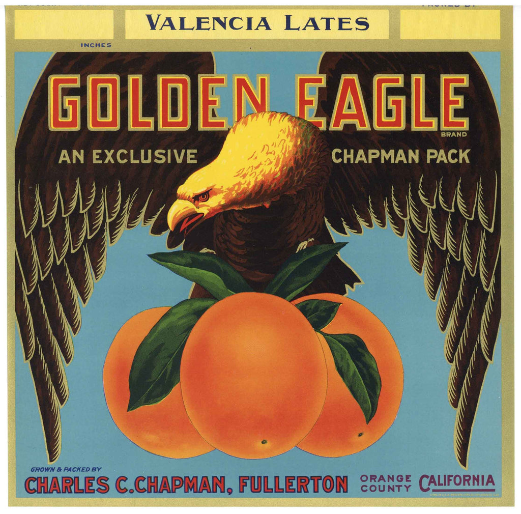 Golden Eagle Brand Vintage Fullerton Orange Crate Label, vl, ht –  thelabelman