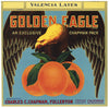 Golden Eagle Brand Vintage Fullerton Orange Crate Label, vl, ht