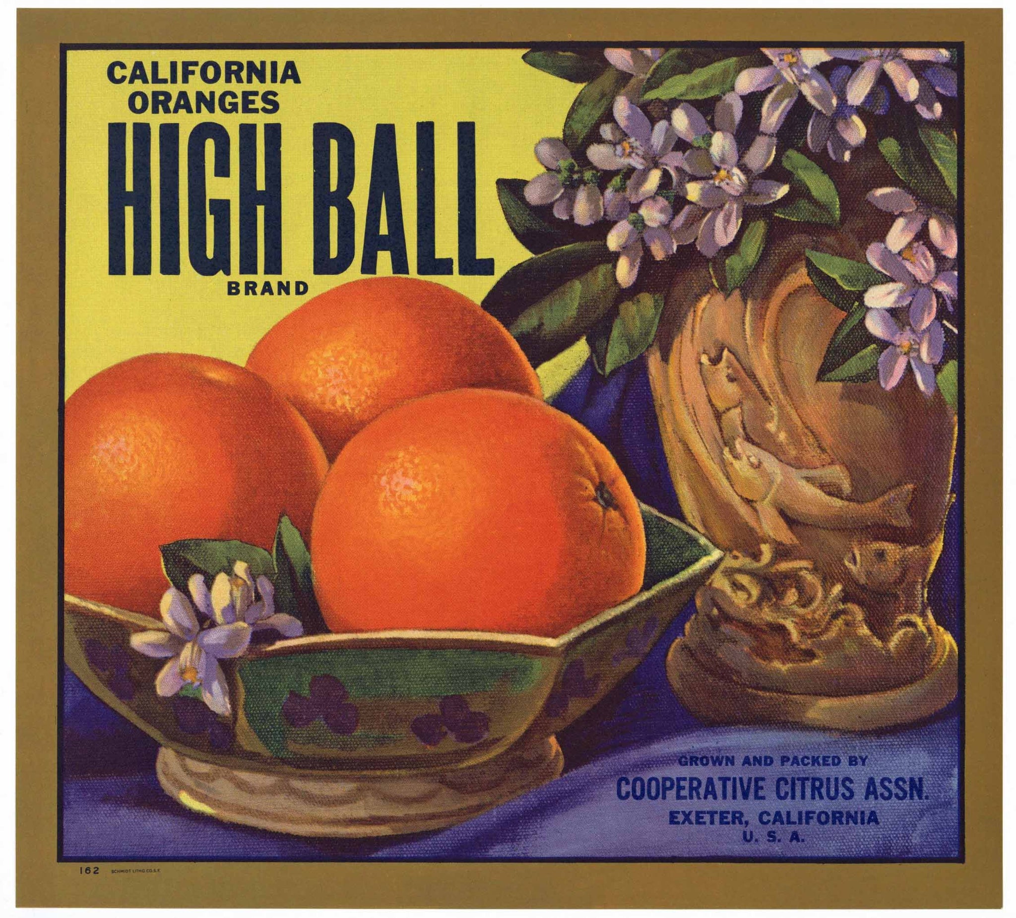 High Ball Brand Vintage Tulare County Orange Crate Label