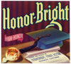 Honor-Bright Brand Vintage Highgrove Orange Crate Label