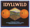 Idyllwild Brand Vintage Riverside Orange Crate Label, Washington Navels