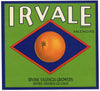 Irvale Brand Vintage Irvine Orange Crate Label