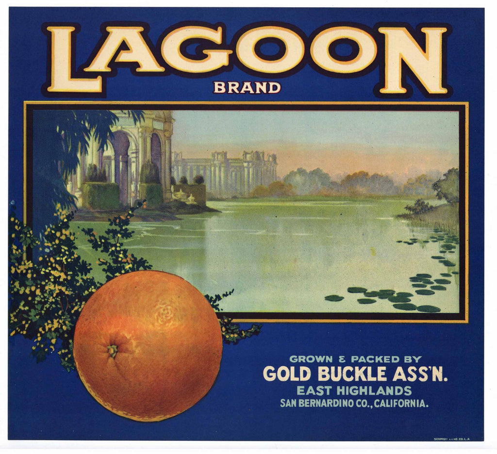Lagoon Brand Vintage East Highlands Orange Crate Label