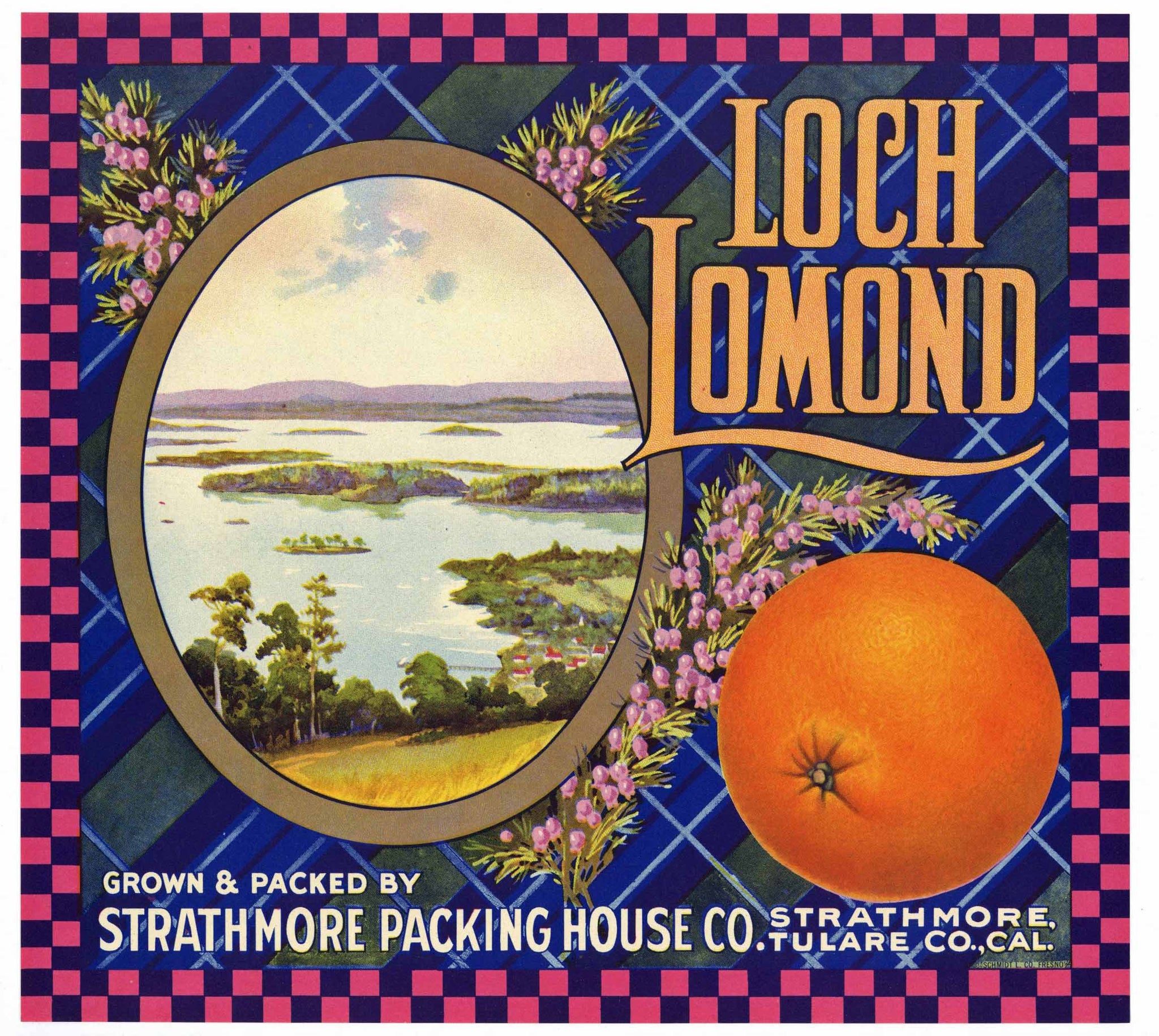 Loch Lomond Brand Vintage Tulare County Orange Crate Label