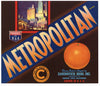 Metropolitan Brand Vintage Orange Crate Label