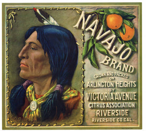 Navajo Brand Vintage Riverside Orange Crate Label b