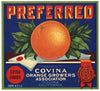 Preferred Brand Vintage Covina Orange Crate Label