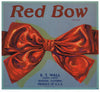 Red Bow Brand Vintage Riverside Orange Crate Label