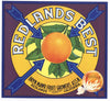 Redlands Best Brand Vintage Orange Crate Label