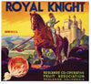 Royal Knight Brand Vintage Redlands Orange Crate Label