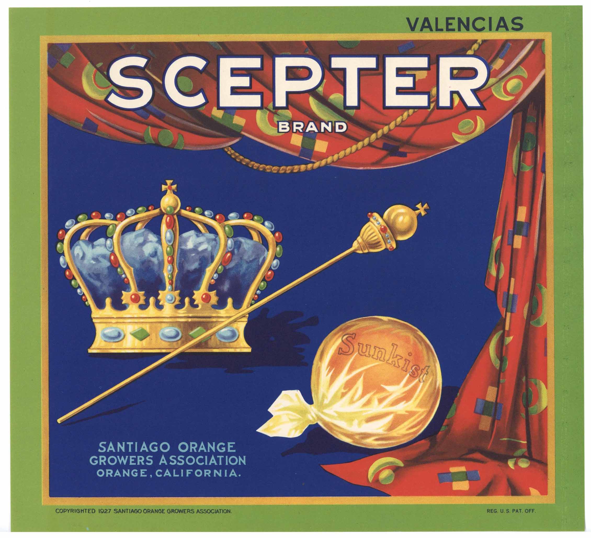 Scepter Brand Vintage Sunkist Orange Crate Label – thelabelman