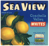 Sea View Brand Vintage Coachella Valley Grapefruit Crate Label