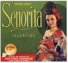 Senorita Brand Vintage Santa Susana Orange Crate Label