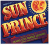 Sun Prince Brand Vintage Orange Crate Label