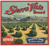 Sierra Vista Brand Vintage Porterville Orange Crate Label