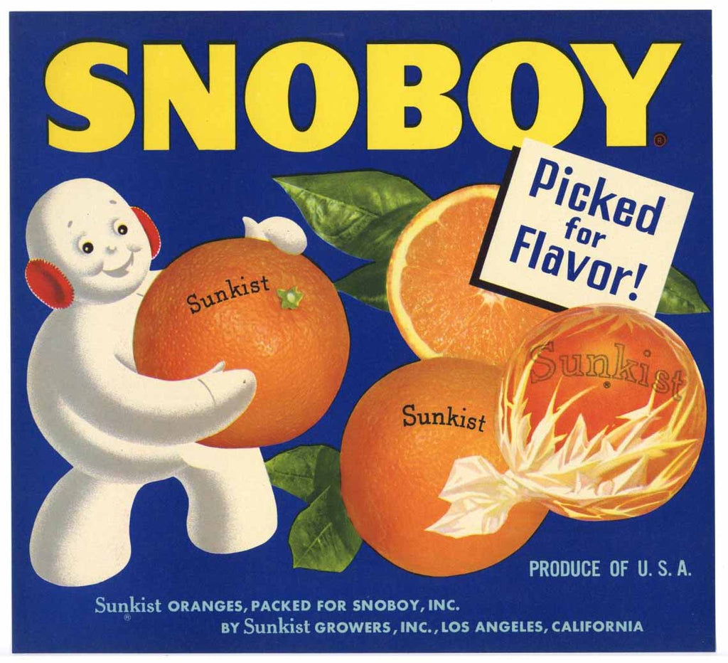 Snoboy Brand Vintage Orange Crate Label
