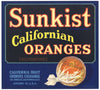 Sunkist Brand Vintage Orange Crate Label