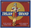 Trojan Brand Vintage Olive Heights Orange Crate Label