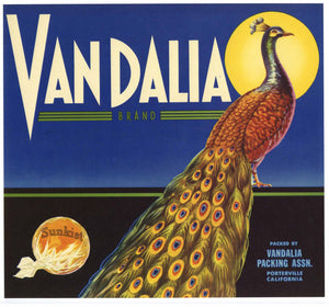 Vandalia Brand Vintage Orange Crate Label, n