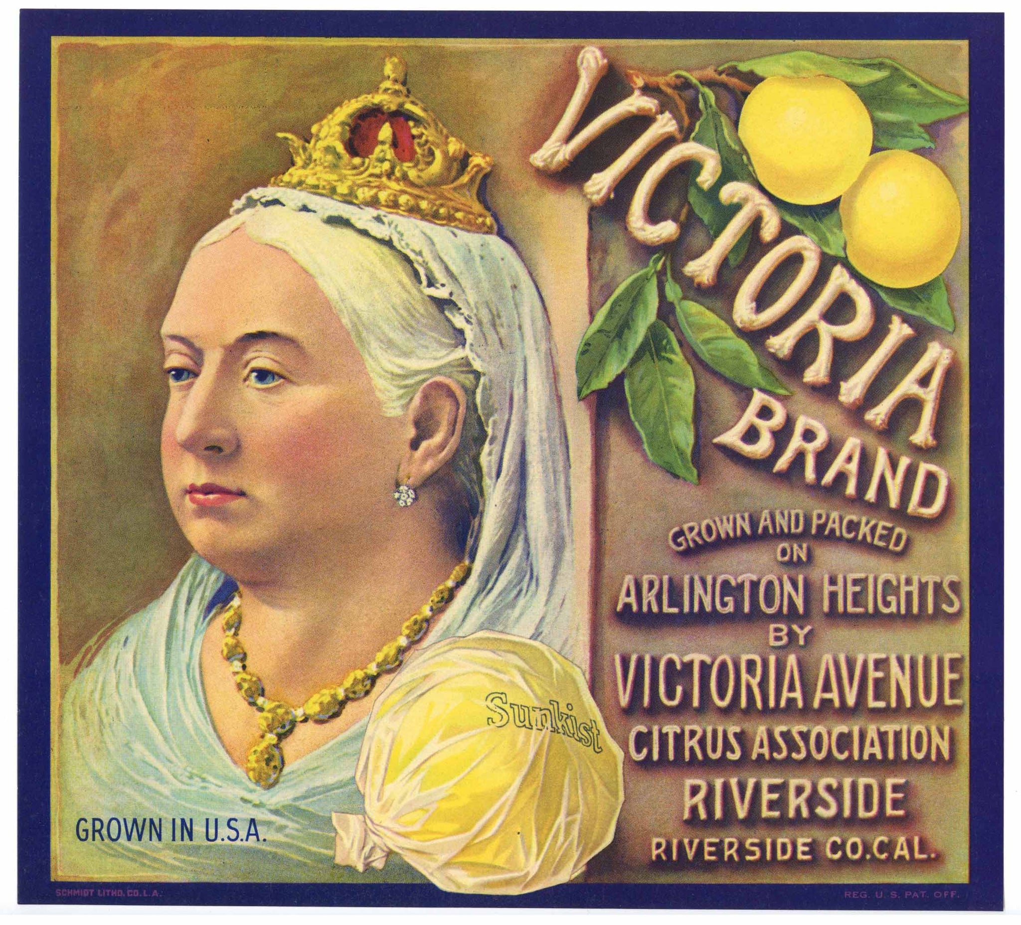 Victoria Brand Vintage Grapefruit Crate Label