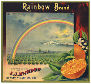Rainbow Brand Vintage Lindsay Orange Crate Label