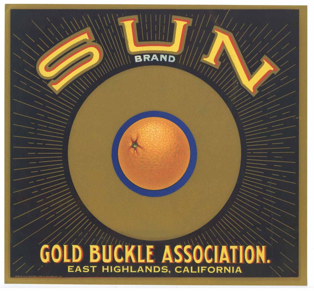 Sun Brand Vintage East Highlands Orange Crate Label r