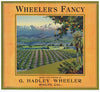 Wheeler's Fancy Brand Vintage Rialto Orange Crate Label