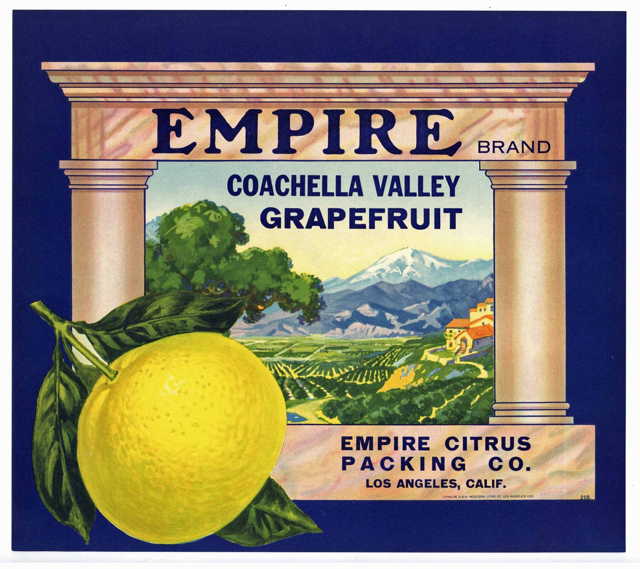 Empire Brand Vintage Coachella Valley Grapefruit Crate Label
