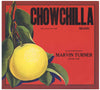Chowchilla Brand Vintage Exeter Grapefruit Crate Label