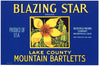 Blazing Star Brand Vintage Lake County California Pear Crate Label, o