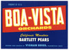 Boa Vista Brand Vintage Placerville Pear Crate Label