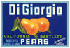Di Giorgio Brand Vintage Pear Crate Label