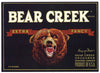 Bear Creek Brand Vintage Medford Oregon Pear Crate Label, Extra Fancy