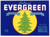 Evergreen Brand Vintage Medford Oregon Pear Crate Label, Select