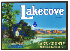 Lakecove Brand Vintage Lake County California Pear Crate Label