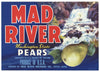 Mad River Brand Vintage Washington Pear Crate Label, b