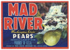 Mad River Brand Vintage Washington Pear Crate Label, r