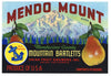 Mendo Mount Brand Vintage Ukiah Calfornia Pear Crate Label