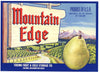 Mountain Edge Brand Vintage Yakima Washington Pear Crate Label, zipcode