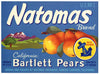 Natomas Brand Vintage Rancho Cordova Pear Crate Label