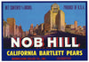 Nob Hill Brand Vintage Pear Crate Label, zipcode