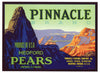 Pinnacle Brand Vintage Medford Oregon Pear Crate Label