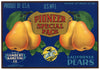 Pioneer Special Pack Brand Vintage Pear Crate Label, 46lb