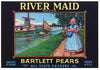 River Maid Brand Vintage Sacramento California Pear Crate Label