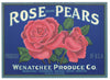 Rose Brand Vintage Wenatchee Washington Pear Crate Label